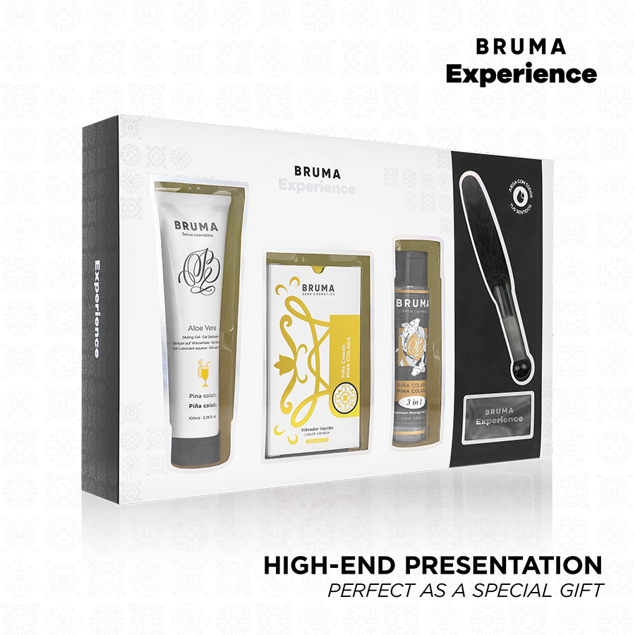 Coffret Bruma Xperience Piña Colada et ses cinq éléments détaillés