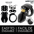Cage Chastity Depths avec anneau réglable, entretoises, cadenas et verrous