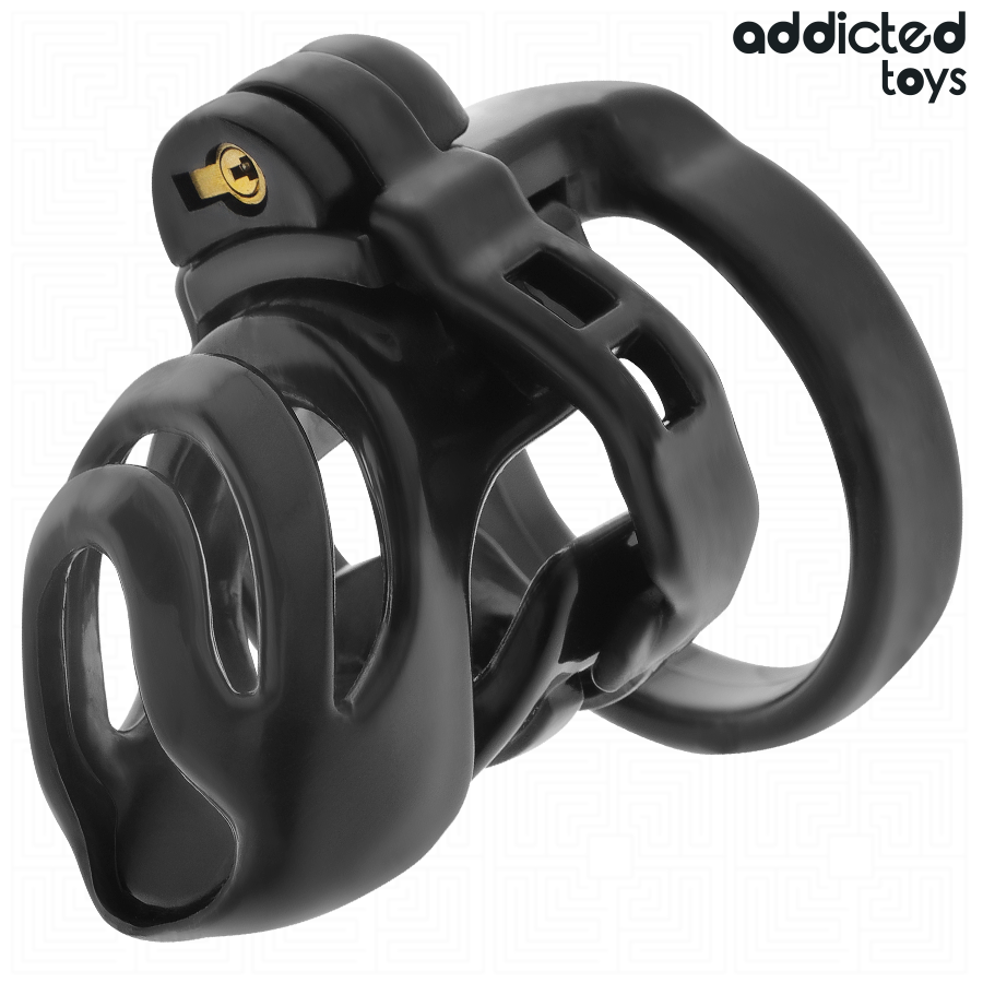 Cage à pénis Eternal Lock 9 cm noire avec verrou interne Addicted Toys