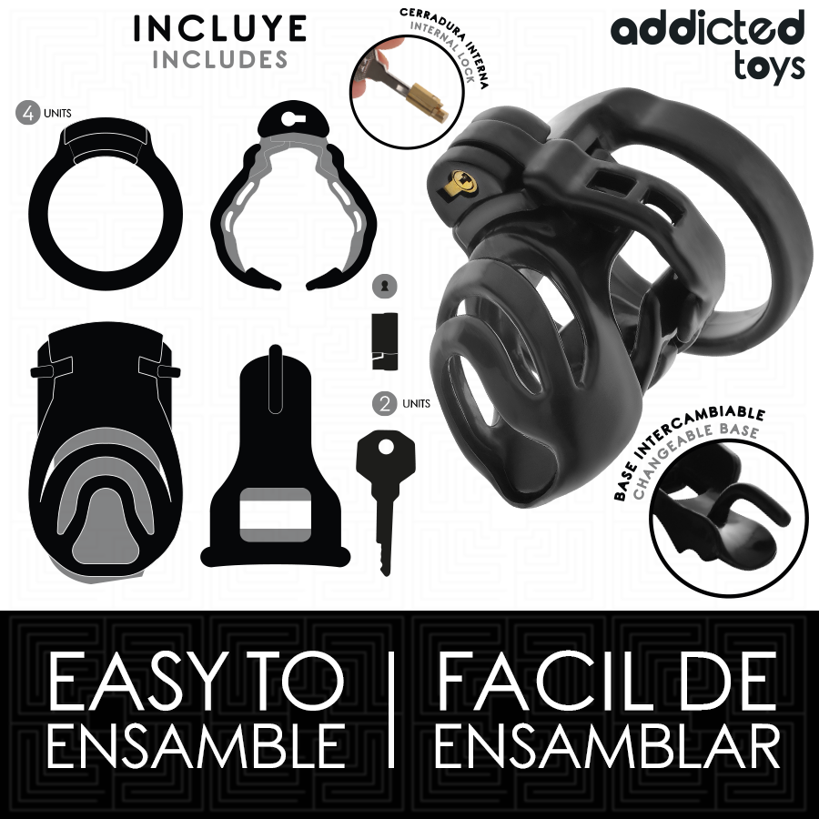 Accessoires inclus avec la cage à pénis Eternal Lock Addicted Toys
