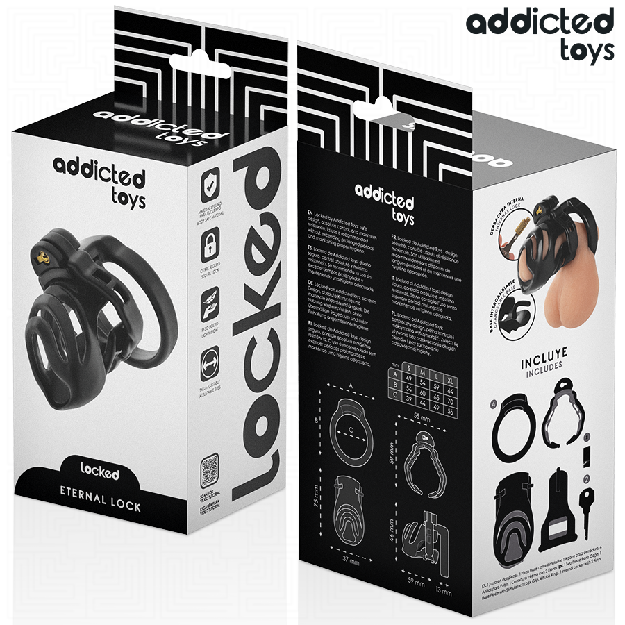 Emballage avant et arrière de la cage à pénis Eternal Lock Addicted Toys
