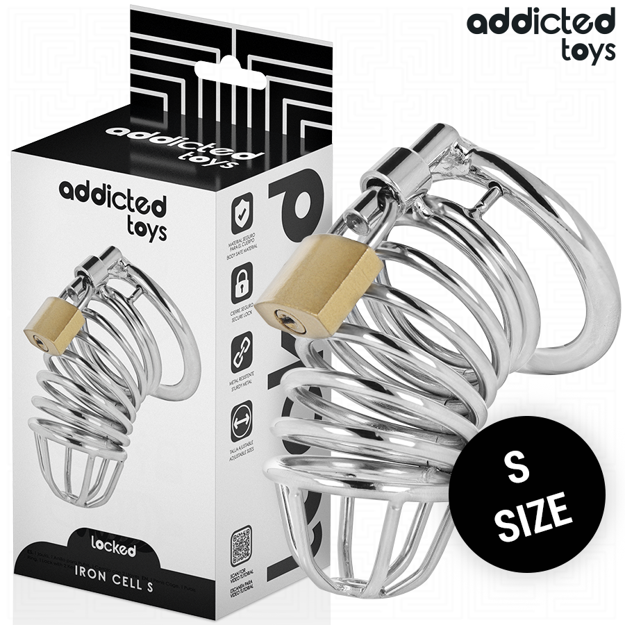Cage à pénis Iron Cell taille S en métal Addicted Toys avec coffret