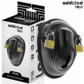 Cage à pénis Keyless Restraint 11,5 cm noire Addicted Toys vue de face