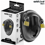 Cage à pénis Keyless Restraint 11,5 cm noire Addicted Toys vue de face