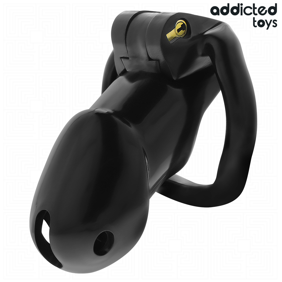 Cage à pénis Midnight Cell taille L noire avec verrou interne Addicted Toys
