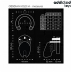 Dimensions de la cage à pénis Obsidian Hold M et tailles des anneaux