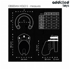 Dimensions de la cage à pénis Obsidian Hold S et diamètres des 5 anneaux