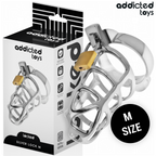 Cage à pénis Silver Lock M en métal argenté – Addicted Toys
