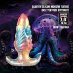 Ebon Leviathan – gode fantasy en silicone texturé 18 cm avec ventouse, design monstre nacré dans un univers marin sombre et tentaculaire.