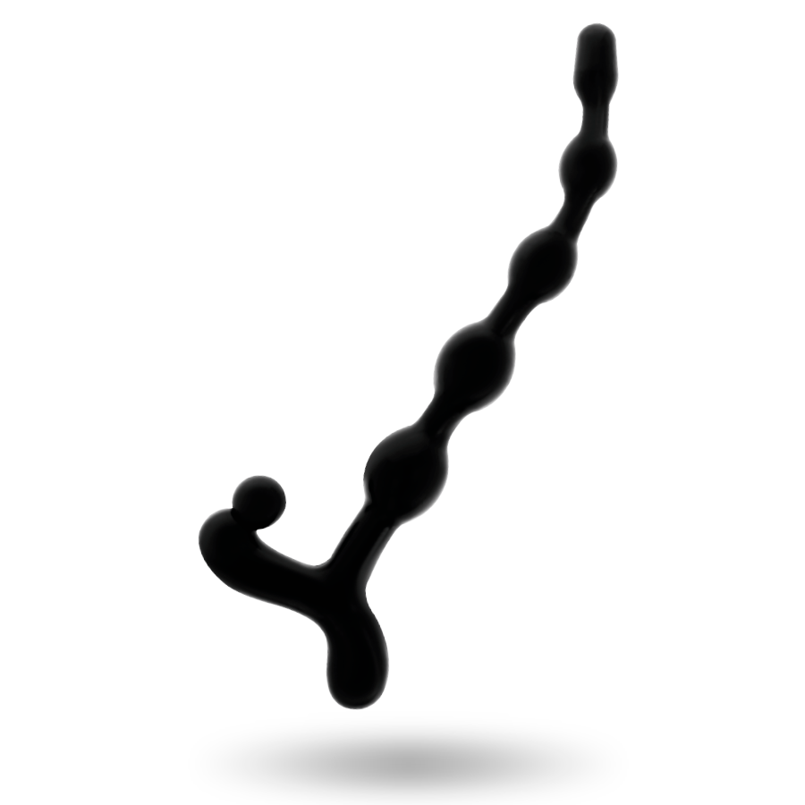 Chaîne de cinq perles anales progressives noires Addicted Toys