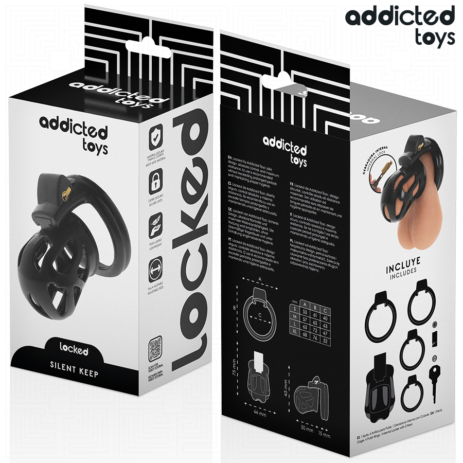 Coffret Silent Keep Addicted Toys avec contenu et guide des tailles