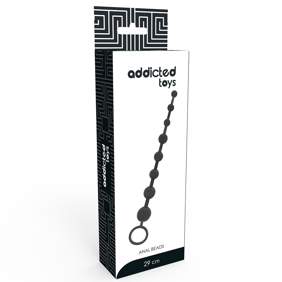 Face avant du coffret de perles anales 29 cm Addicted Toys