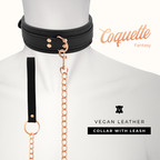 Détail du mousqueton, de la chaîne cuivrée et de la poignée assortie du collier