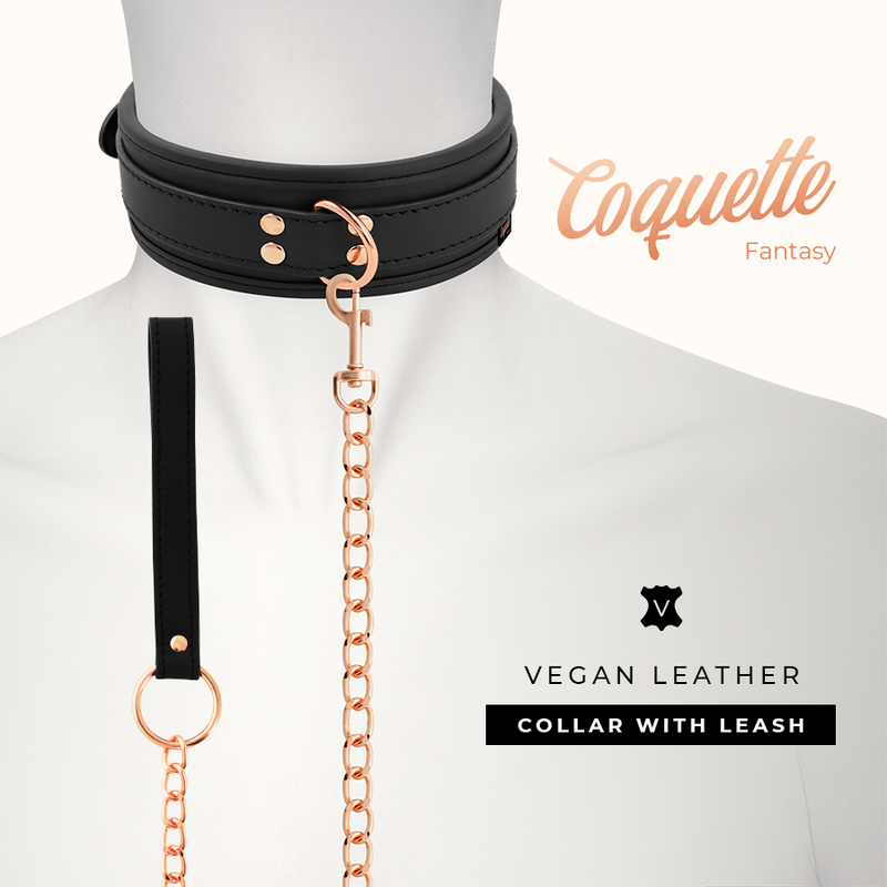 Détail du mousqueton, de la chaîne cuivrée et de la poignée assortie du collier