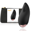Stimulateur clitoridien noir et or Coquette Chic Desire présenté devant sa pochette zippée