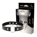 Collier ras-de-cou noir Coquette Chic Desire avec anneau argenté et son coffret