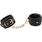 Menottes noires Fantasy Coquette Chic Desire en cuir végan et chaîne cuivrée
