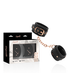 Menottes Fantasy noires Coquette avec leur emballage