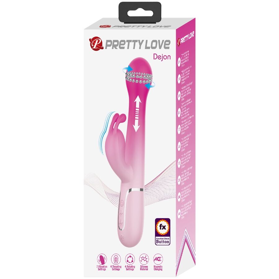 Boîte Pretty Love Dejon vibromasseur rabbit 3-en-1 rose