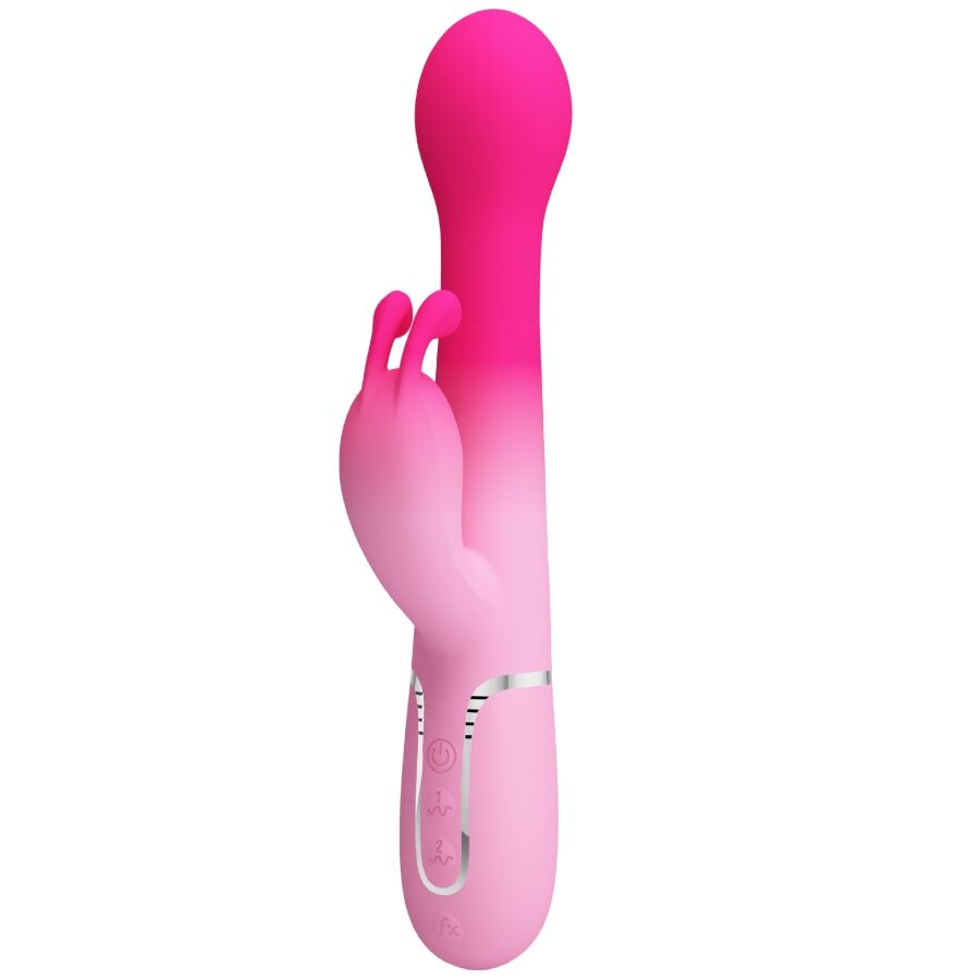 Vibromasseur rabbit Dejon rose vue de face double stimulation