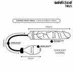 Dimensions du godemichet gonflable Addicted Toys Modèle 4, du tube et de la pompe