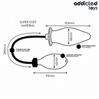 Dimensions du plug anal gonflable Addicted Toys Modèle 2 et de sa pompe manuelle