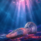 Dionysus Epic – gode fantasy en silicone rose, bleu et violet dans un décor mythologique lumineux