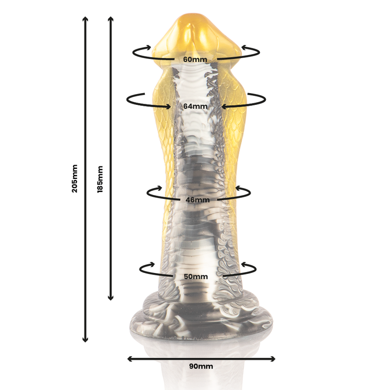 Drakon Cobra Epic – dimensions 20,5 cm, longueur insérable 18,5 cm et base ventouse 9 cm