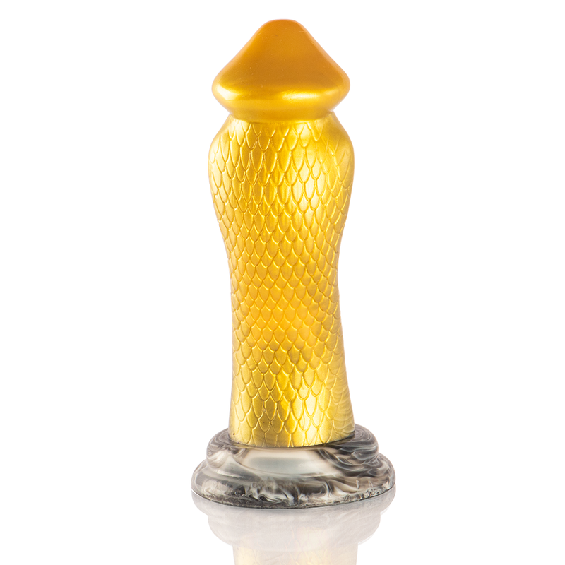 Drakon Cobra Epic – détail de la texture écailles jaune doré et base ventouse, vue arrière