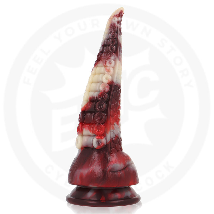 Draxis Abyssal Shadow Epic – gode fantasy tentacule texturé avec ventouse, vue trois quarts