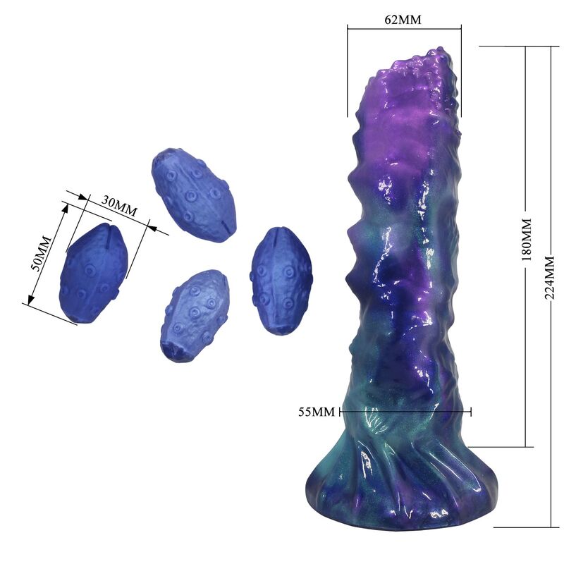 Dimensions du Duskwaker Sentinel : 224 mm au total, 180 mm insérables, jusqu’à 62 mm de largeur, avec 4 œufs de 50 x 30 mm
