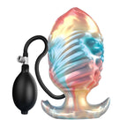 Ebon Leviathan Power Monsters – plug anal fantasy gonflable tricolore en silicone avec pompe manuelle