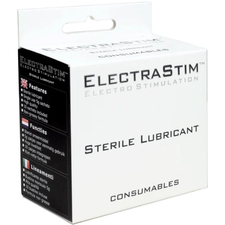 Boîte ElectraStim contenant 10 sachets individuels de lubrifiant stérile de 5 g