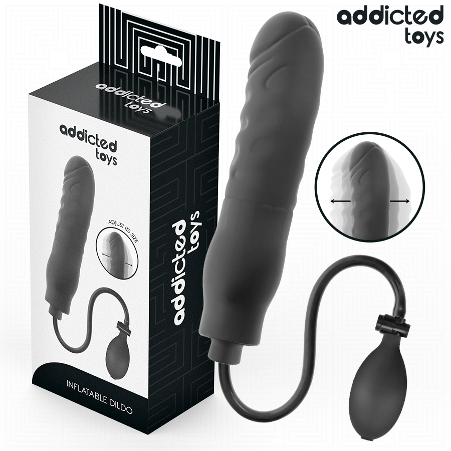 Godemichet gonflable ajustable Addicted Toys Modèle 3 avec coffret et pompe manuelle