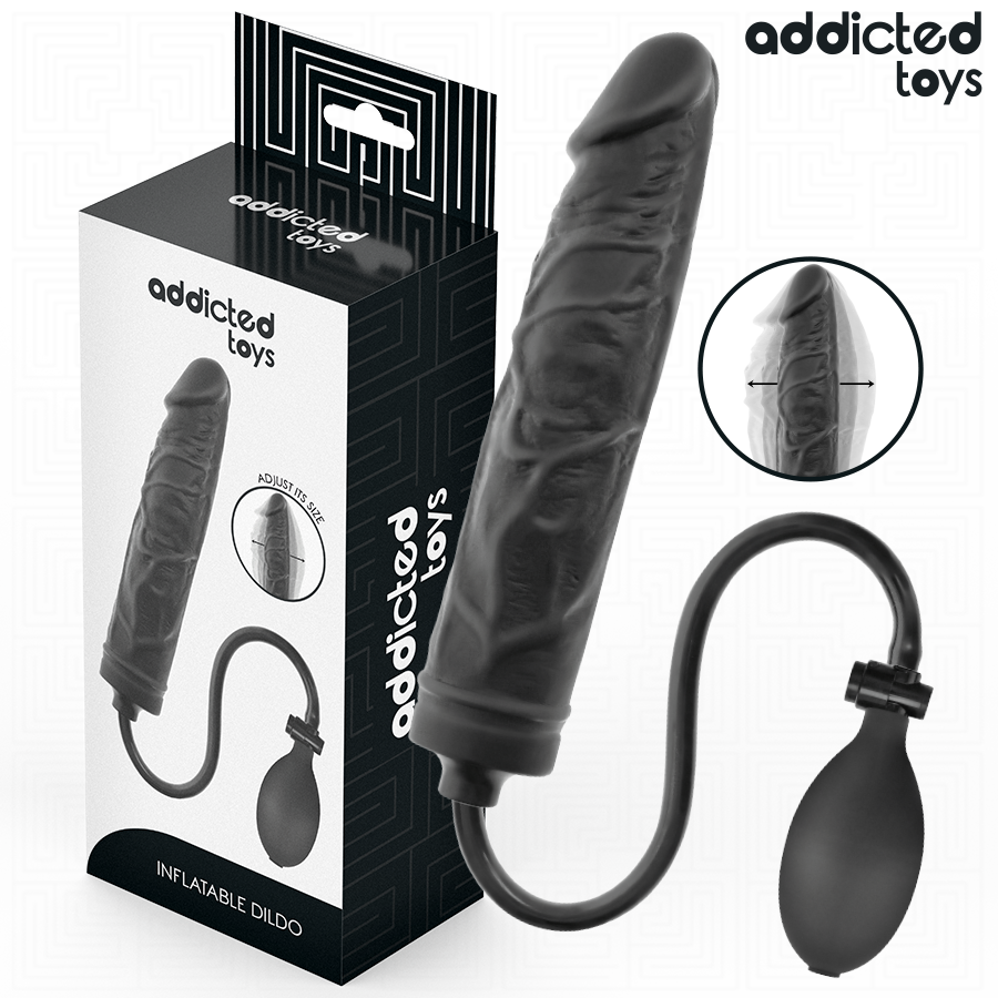 Godemichet gonflable ajustable Addicted Toys Modèle 4 avec coffret et pompe manuelle