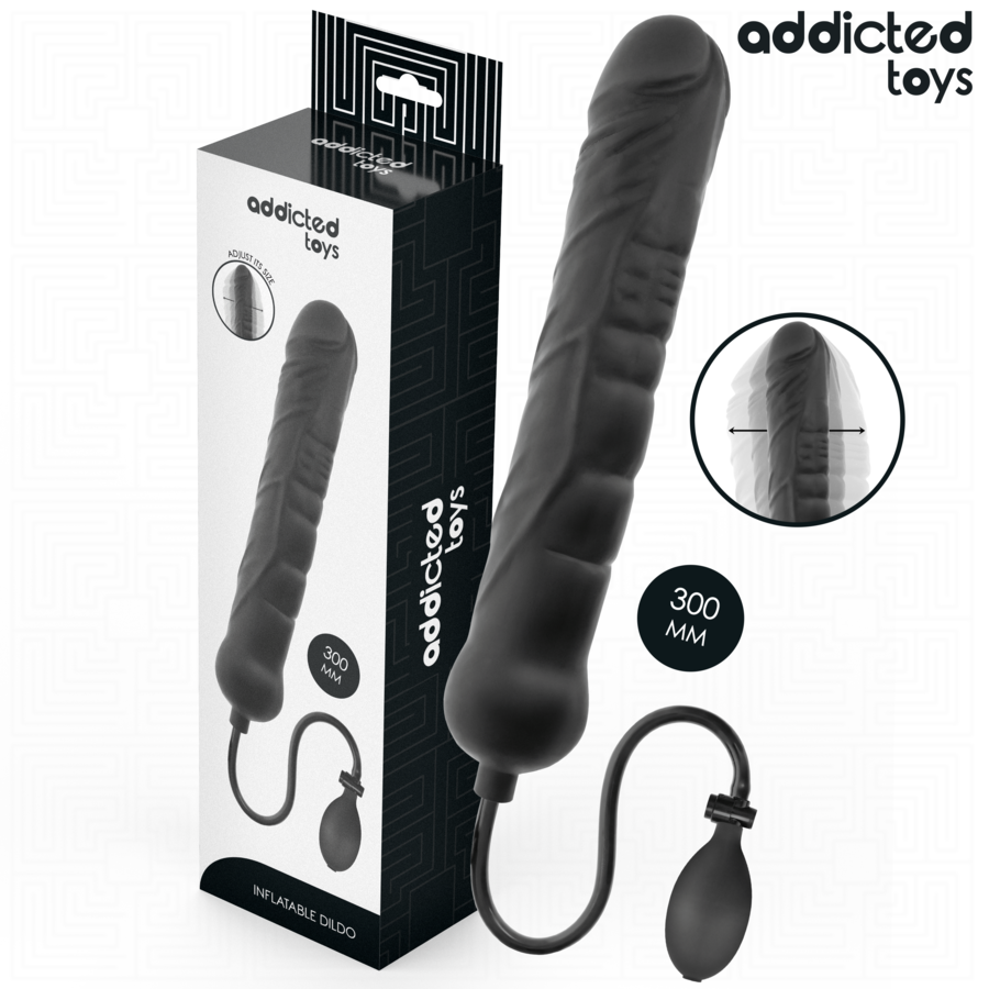 Godemichet gonflable XL Addicted Toys Modèle 5 avec coffret et poire manuelle