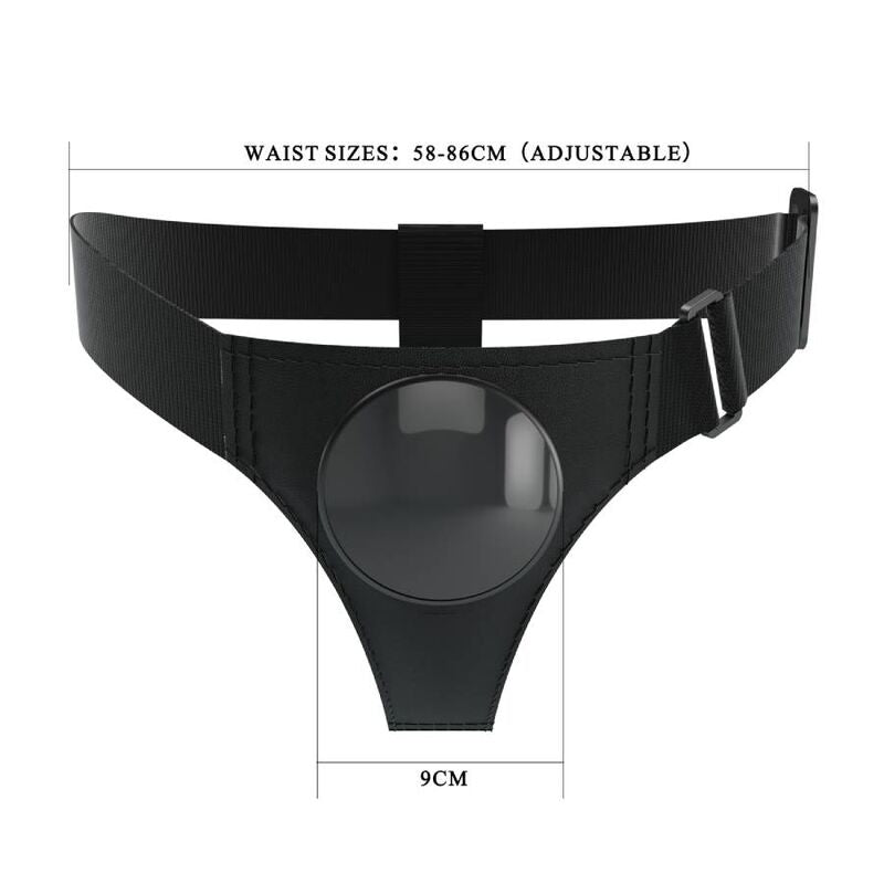 Dimensions du harnais Pretty Love réglable pour un tour de taille de 58 à 86 cm
