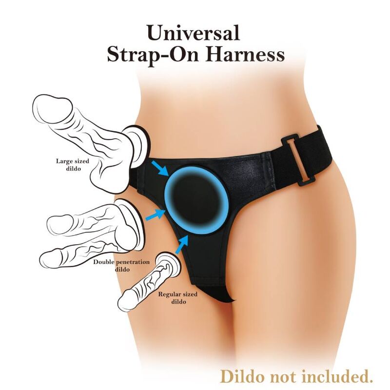 Schéma d’utilisation du harnais universel Pretty Love avec accessoire à ventouse non inclus