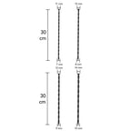 Dimensions des 4 dilatateurs urétraux Hidden Desire de 30 cm