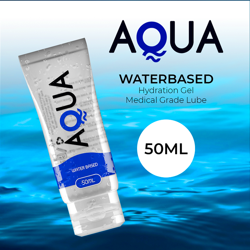 Lubrifiant à base d’eau Aqua Quality 50 ml avec visuel aquatique bleu