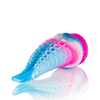 Vue complémentaire du plug fantasy souple Phorcys, design tentaculaire bleu et rose