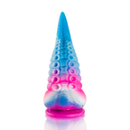 Phorcys Epic en vue inclinée, pièce fantasy souple bleu translucide et rose avec ventouse