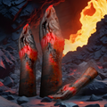 Gode fantasy Lilith Démon Maléfique Epic en décor volcanique rouge et noir