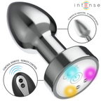 Détail du plug anal métal Intense avec LED multicolores et télécommande