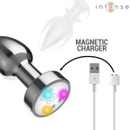 Recharge magnétique du plug anal vibrant Intense avec base LED multicolore