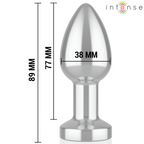 Dimensions du plug anal Intense taille M : 89 mm, insertion 77 mm, diamètre 38 mm