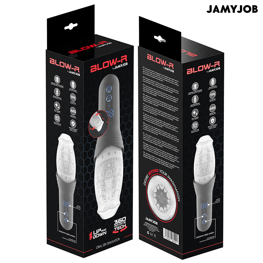 Coffret Blow-R Jamyjob avec caractéristiques du masturbateur automatique