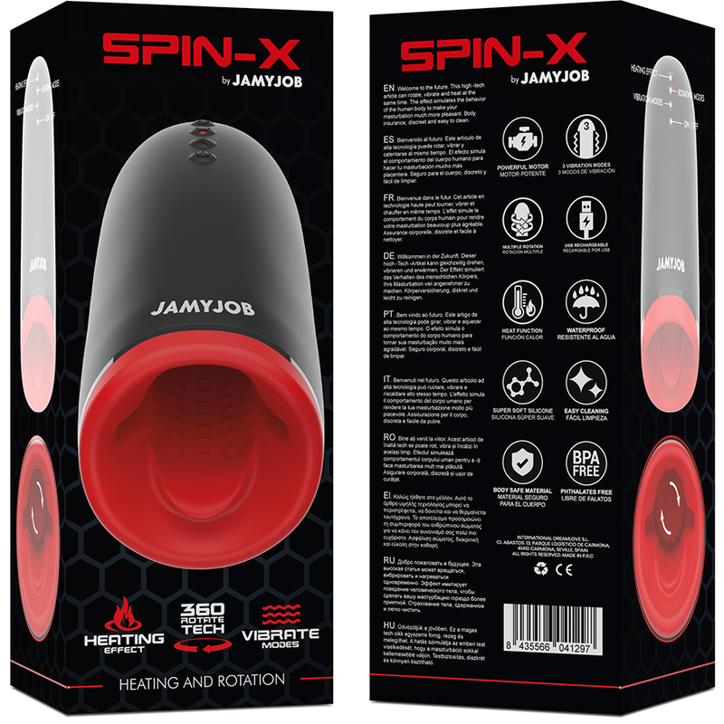 Coffret Jamyjob Spin-X avec caractéristiques et informations produit