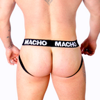 Jockstrap homme noir effet cuir Macho vue arrière
