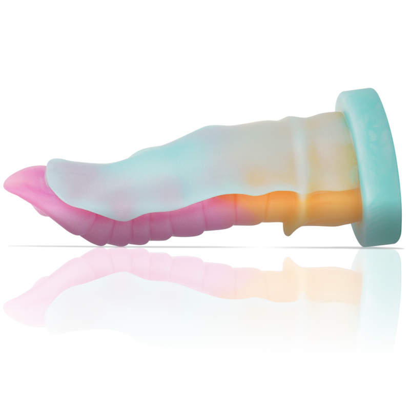 Vue de profil du gode Kelpie Water Spirit Epic 22 cm avec reliefs fantasy et base ventouse